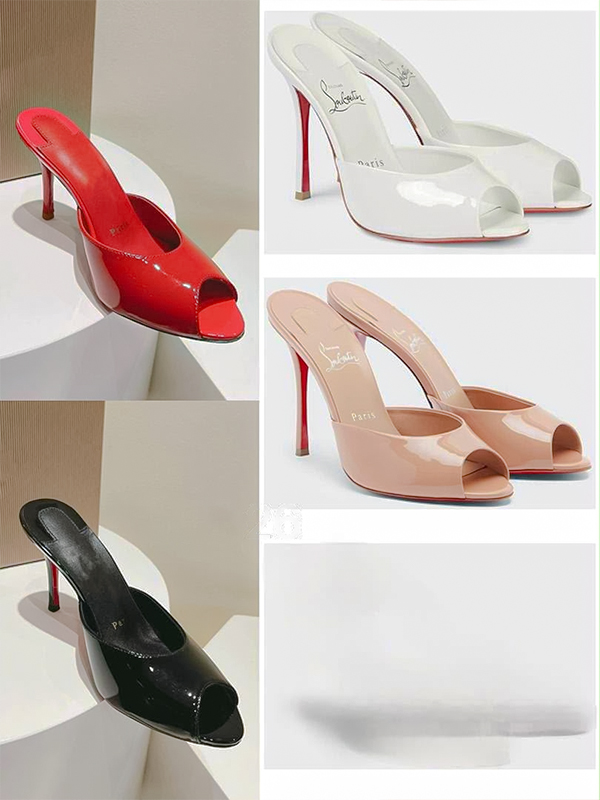 Plain Coloured Sandals - Short Heels